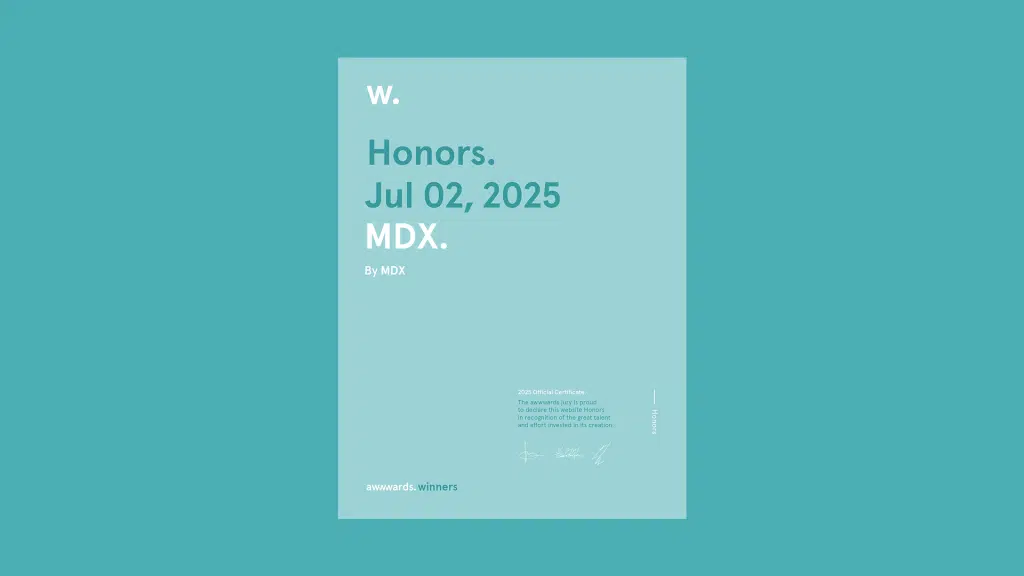MDX Receives Awwwards Honorable Mention